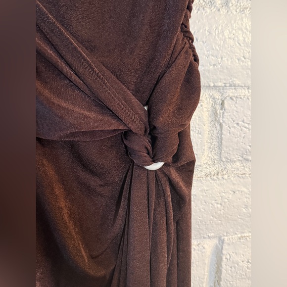 Fashion Nova Clara Slinky Chocolate Maxi Dress - Picture 9 of 11